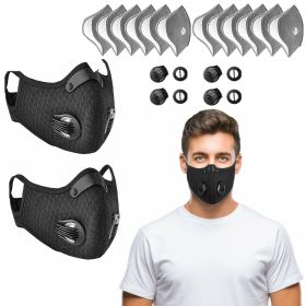 Carbon Filter Face Mask with Valve - Breathable, Reusable for Sports & Outdoors (Quantity: 2 sets)